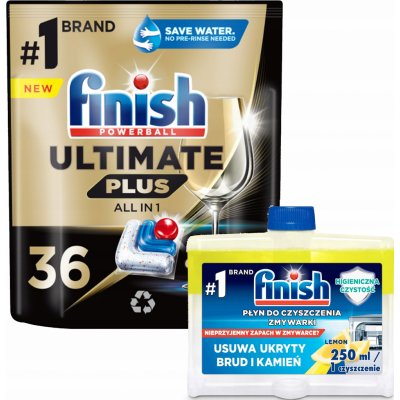 Finish Ultimate Plus Fresh kapsle do myčky 36 ks + čistič 250 ml – Zboží Mobilmania