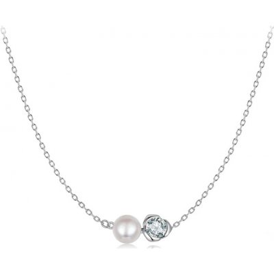 Grace Silver Jewellery Stříbrný náhrdelník s perlou NH-MSN040/119 Stříbrná – Hledejceny.cz