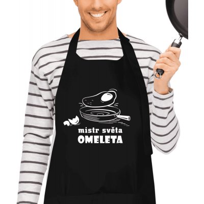 Kariban Zástěra na vaření Mistr světa omeleta Černá – Zboží Mobilmania