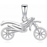 NUBIS® Stříbrný přívěšek motorka enduro NB 4562 – Zboží Mobilmania