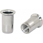 Nýtovací matice M6 se zápustnou hlavou 90°, rýhované tělo, nerez A2 (1,5–4,5 mm)