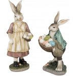 Dekorace králíček v zeleném kabátě s košem vajíček 18*16*32 cm – Hledejceny.cz