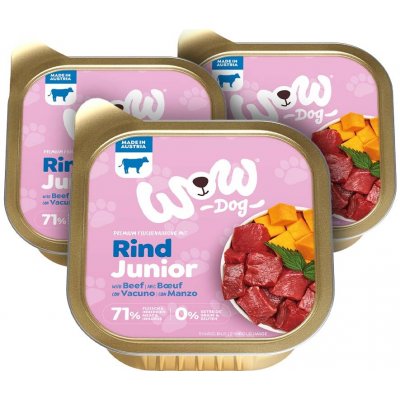 WOW Hovězí s dýní Junior 3 x 150 g – Zboží Mobilmania