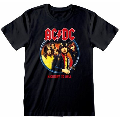 CurePink pánské tričko AC/DC: Highway To Hell černá