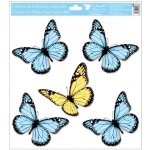 Anděl okenní fólie 990 s glitry motýli 30x33,5 cm – Zboží Mobilmania