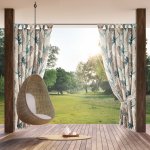 EUROFIRANY ZAHRADNÍ VODĚODOLNÝ ZÁVĚS NA POUTKÁCH GARDEN 155X260 CM LISTY – Hledejceny.cz