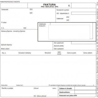 Asopol 041000 Faktura pro neplátce DPH 2/3 A4 COPY – Zboží Živě