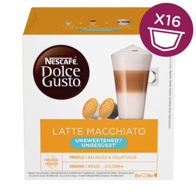 Nescafé Dolce Gusto Latte Macchiato Unsweetened kávové kapsle 16 ks – Zbozi.Blesk.cz