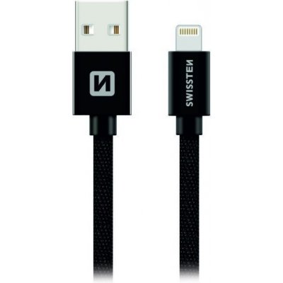Swissten 71524201 USB 2.0 typ A na Lightning, USB 2.0, zástrčka A - zástrčka Lightning, MFi, opletený, 1,2m, černý – Zbozi.Blesk.cz