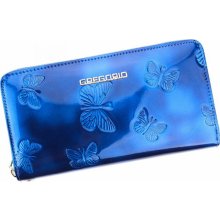 Gregorio Dámská luxusní kožená lakovaná peněženka Santall modrá