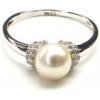 Prsteny Pattic Prsten z bílého zlata s mořskou perlou a zirkony BV509101W
