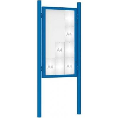 PROCITY Venkovní vitrína model 1000 12 x A4, modrá, včetně sloupků | Zboží Auto