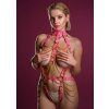 SM, BDSM, fetiš Taboom Malibu Chain Body Harness Pink Velikost S/M