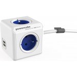 PowerCube Prodlužovací kabel, 1,5 m, 4 zásuvky + 2 USB, bílý PWC-PUSB-BLUE – Hledejceny.cz
