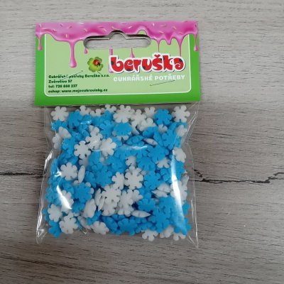 Cukrové zdobení - vločky modro-bílé ( tmavš í) - 30 g – Zboží Dáma