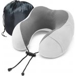 Kufryplus Cestovní polštář s paměťovou pěnou TPMF11 šedý 26x26 – Zboží Mobilmania