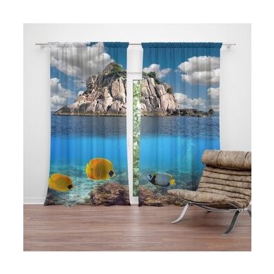 Sablio Závěs Skála v moři: 2ks 140x250cm – Hledejceny.cz