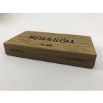 Wook dřevěná krabička na svatební prstýnky Twin dub TWI/DUB text: s vypáleným textem – Zboží Dáma