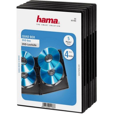 Hama obal na DVD 00051186 4 CD/DVD/Blu-ray černá polypropylen 5 ks – Zboží Živě
