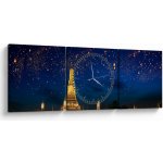 Obraz - Lampióny štěstí, Bangkok (s hodinami), třídílný 90x30 cm s hodinami – Hledejceny.cz