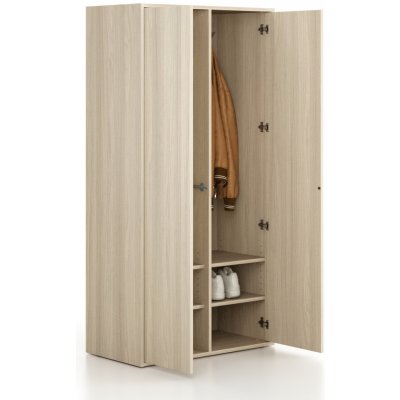Frame, Šatní skříň 2 oddíly, 872 x 450 x 1735 mm, zámek PUSH-lock, dub přírodní – Zboží Mobilmania