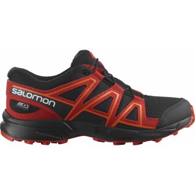 Salomon Speedcross CSWP J 471234 dětské nepromokavé nízké boty black/fiery red – Zboží Mobilmania