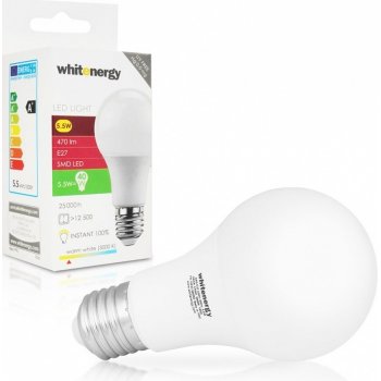 Whitenergy LED žárovka SMD2835 A60 E27 5.5W teplá bílá