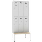 Malow Šatní skříň dělená Sus 332 W s lavičkou P331 W šířka 900 mm – Sleviste.cz