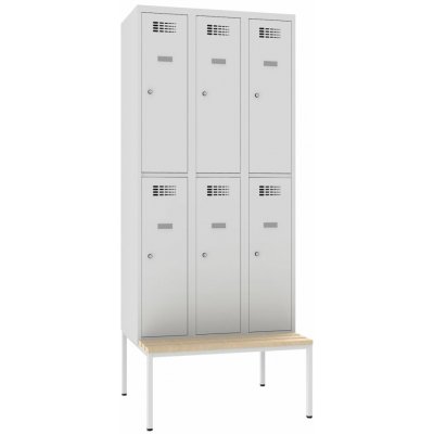 Malow Šatní skříň dělená Sus 332 W s lavičkou P331 W šířka 900 mm – Sleviste.cz