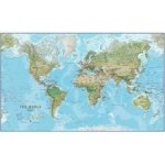 Nástěnná mapa světa 198 x 122 cm - zeměpisná Dřevěný masivní rám zvýšený – Zboží Mobilmania