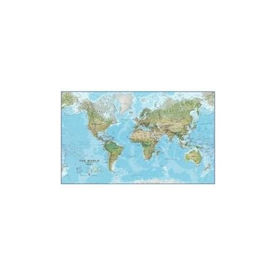 Nástěnná mapa světa 198 x 122 cm - zeměpisná Dřevěný masivní rám zvýšený – Zboží Mobilmania