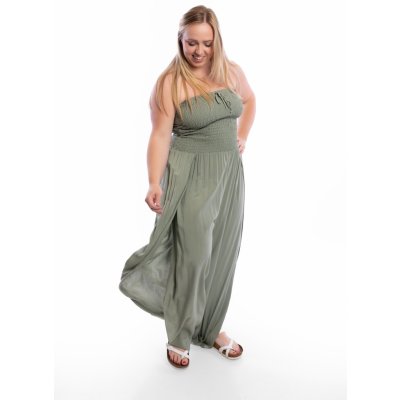 Italy fashion dámský letní overal Britney světlý khaki – Zboží Mobilmania