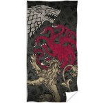 Carbotex plážová osuška Hra o trůny Píseň ledu a ohně 70 x 140 cm – Hledejceny.cz