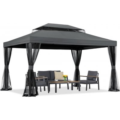 Garden Point zahradní pavilon s moskytiérou Valencia 3x4 m Antracitový – Hledejceny.cz