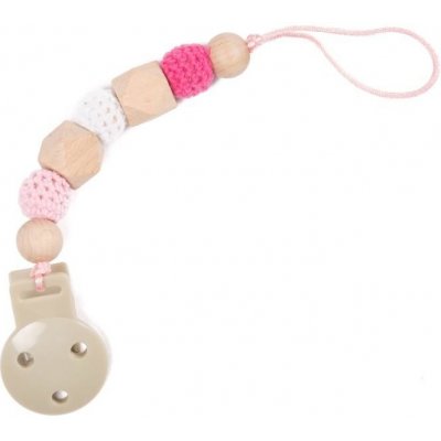 Bo Jungle řetízek B pacifier Wood Pink – Zbozi.Blesk.cz