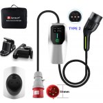 Junsun 16A typ 2 EU EV nabíječka pro elektromobily EV nabíječka 3 fáze 11KW nastavitelný proud přenosný 5M s balicí taškou, stojanemhákem | Zboží Auto