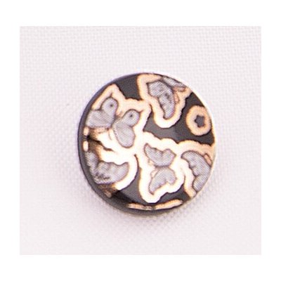 Knoflík 11 mm plastový černozlatý s motýly – Zboží Dáma