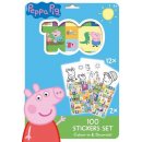 Peppa 100 samolepek s omalovánkovými listy