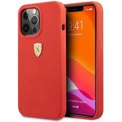 Pouzdro Ferrari hard silikonové iPhone 13 Pro MAX red Silicone