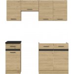 Kuchyňská linka Junona Line 170 cm s pracovní deskou Dub Bernstein / Metalická břidlice černo-zlatá K24-JUNONA_WER_2/170_ZBL-DBT/GF/LMC Black Red White – Hledejceny.cz
