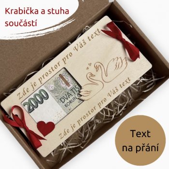 PanDatel Svatební obálka na peníze - LABUTĚ - Váš text