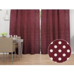 Biante Bavlněný závěs Sandra SA-339 Bílé puntíky na tmavě červeném 130x140 cm – Zboží Mobilmania