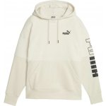 Puma POWER COLOR BLOCK HIGT NECK Hoodie Béžová Černá – Zboží Dáma