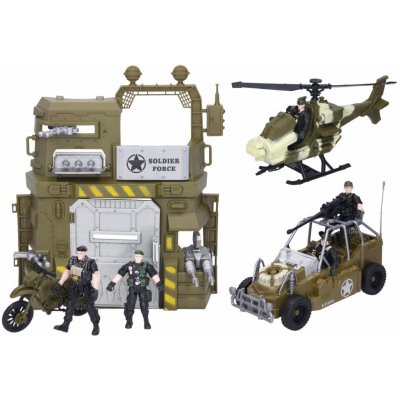 Vojenský set s autem a vrtulníkem Wiky W001907 – Zboží Dáma