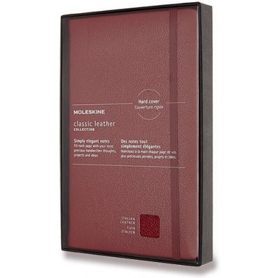 Moleskine Zápisník kožený měkké desky L, linkovaný, červený linkovaný A5 88 listů – Zboží Živě