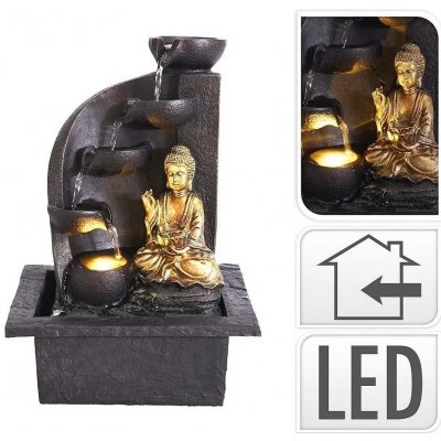 ProGarden fontána pokojová s LED osvětlením BUDDHA oblá – Zboží Mobilmania