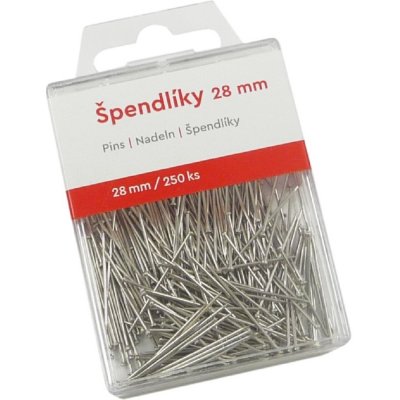 Špendlíky Tempus 28mm (250ks) v plastové krabičce – Zboží Dáma