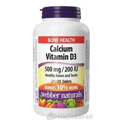 Webber Naturals Vápník + Vitamin D3 500 mg/200 IU 275 tablet – Hledejceny.cz