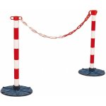 PROCITY Zahrazovací sloupky s řetězem, červená/bílá