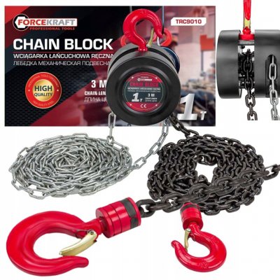 ŘETĚZOVÝ ZVEDÁK NAVIJÁK SILNÝ RUČNÍ NOSNOST 1 TUNA ŘETĚZ 3M | Zboží Auto